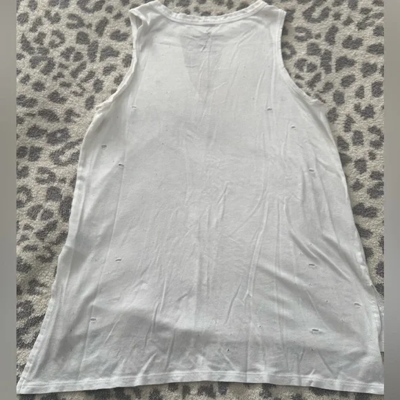 AMERICAN EAGLE WHITE DISTRESSED TANK SIZE XS - Picture 4 of 8